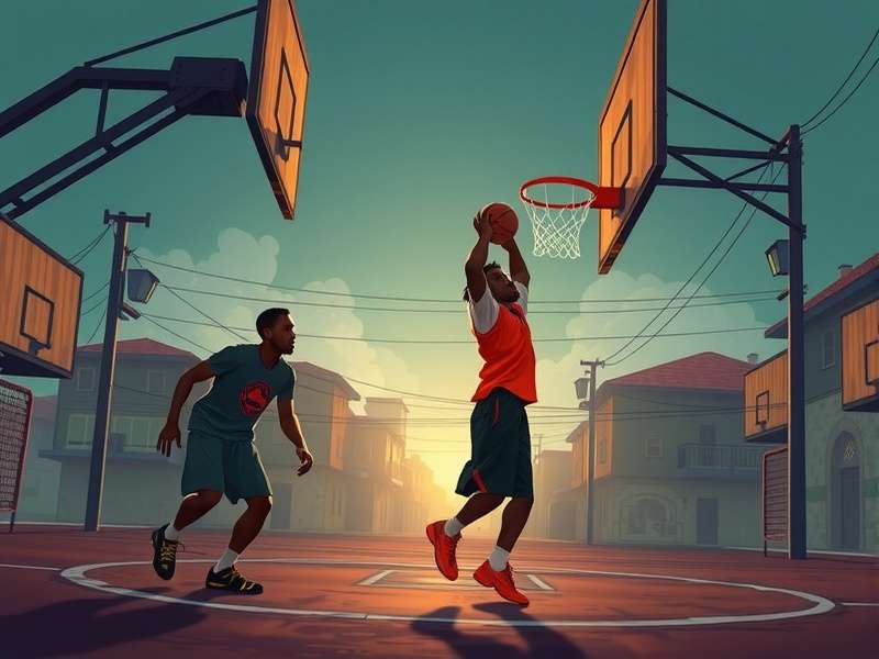 Slum Hoops Champion gameplay showing street basketball action